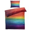 zcwl Rainbow Gradient Duvet Cover Set 155 x 200 cm, Colorful Striped, 2-Piece Reversible Microfiber Bedding view 2