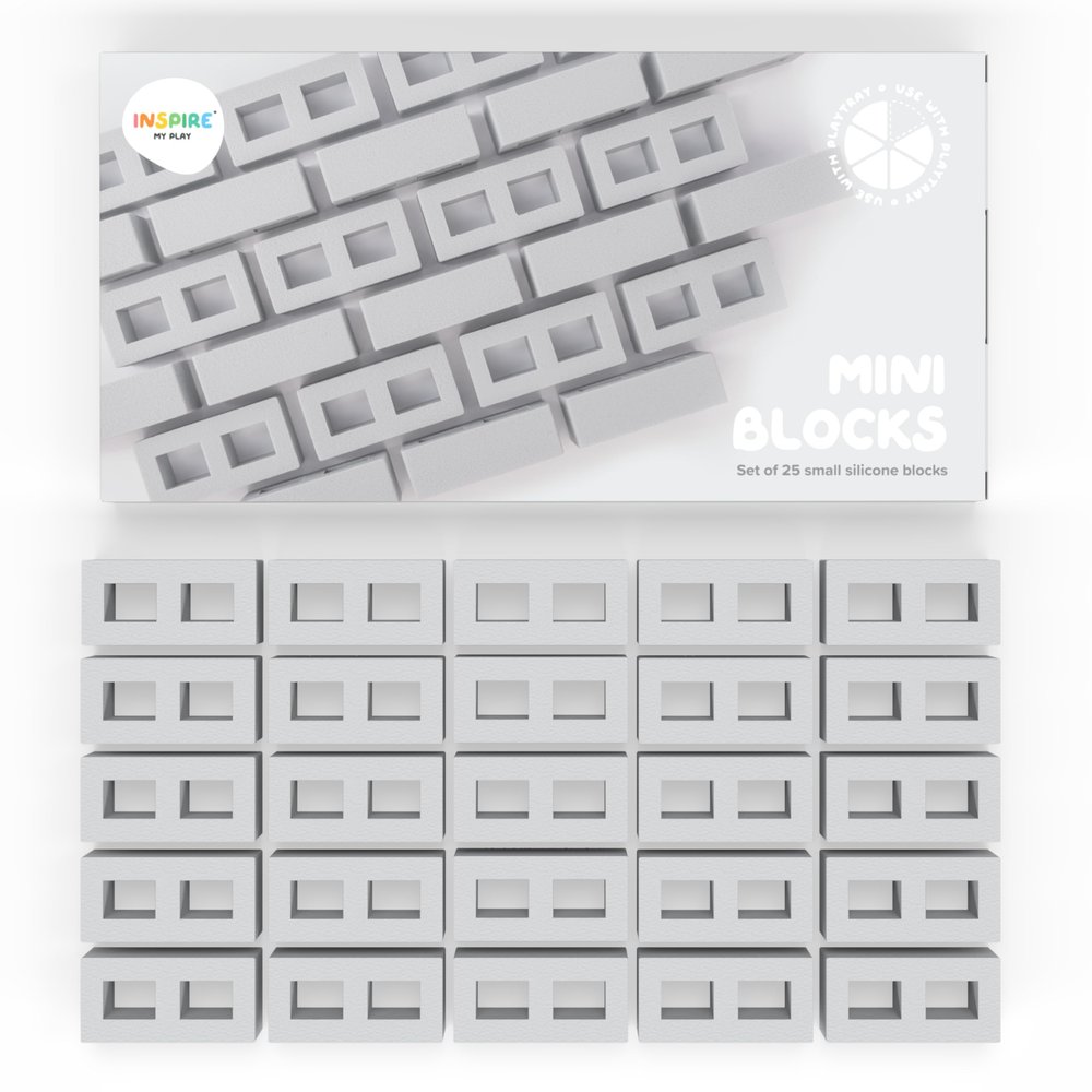 25 Mini Silicone Building Blocks for Kids