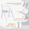 BOOSDEN Folding Chair, White Faux Leather, Metal Frame, Thickly Padded, Indoor & Outdoor view 4