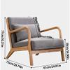 Mid-Century Modern Lounge Chair with Linen Cushion and Wood Frame view 2