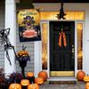 GABSHAIM Happy Halloween Dog House Flag, Happy Whippet Driving a Car with Jack-o'-Lantern, Custom Party Decor Banner, 71.1 x 101.6 cm, Double-Sided view 2