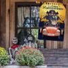 GABSHAIM Happy Halloween Dog House Flag, Happy Whippet Driving a Car with Jack-o'-Lantern, Custom Party Decor Banner, 71.1 x 101.6 cm, Double-Sided view 3