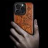 Carveit Wooden Case for iPhone 16 Pro, Plum-Colored Compass Maps view 2