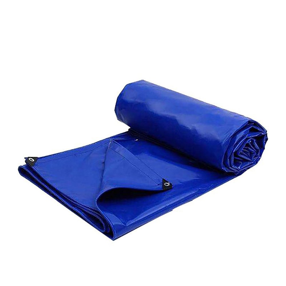 Robust, waterproof tarp with eyelets, blue