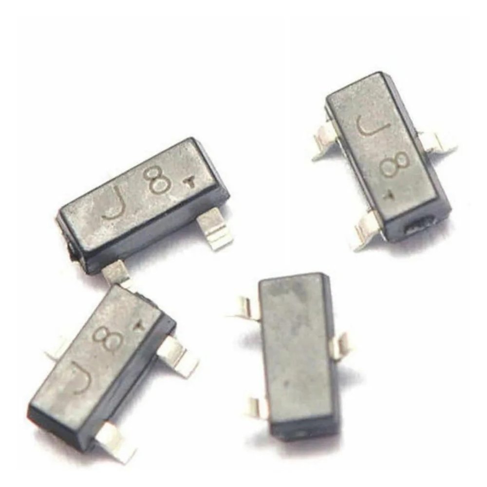 100-Piece S9018 J8 NPN SOT-23 SMD Transistor, 0.05 A/30 V, IINKUEYK
