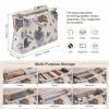 lvifloae Large Felt Storage Bag with Deer Embroidery, Purple Flower Decor view 2