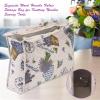 lvifloae Large Felt Storage Bag with Deer Embroidery, Purple Flower Decor view 3