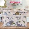 lvifloae Large Felt Storage Bag with Deer Embroidery, Purple Flower Decor view 4