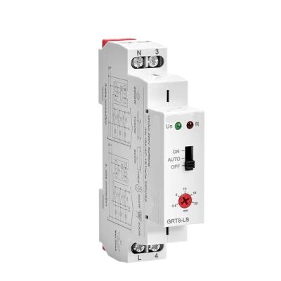 Rail-Mounted Staircase Lighting Timer Switch, 230 VAC, 16 A, 0.5–20 Min Delay-Off Relay, IINKUEYK GRT8-LM