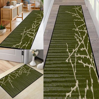 SUNLIMEI Non-Slip Runner Rug, 115 x 240 cm, Soft Short Pile, Geometric Abstract Pattern