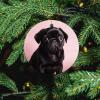 Cute Black Pug Ceramic Christmas Ornament view 4