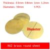 5-Piece H62 Brass Round Plates, 50 mm Diameter, 0.5 mm Thick view 2