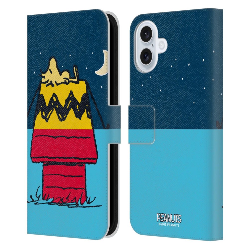 Head Case Designs Official Peanuts Woodstock House Halftimes and Laughter Leather Wallet Case for Apple iPhone 16 Plus