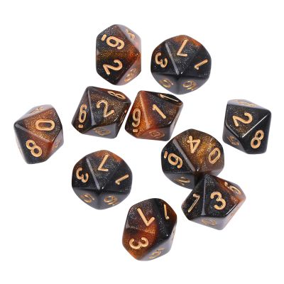 FOLODA 10-Piece Multicolor D10 Dice Set for RPGs and Tabletop Games