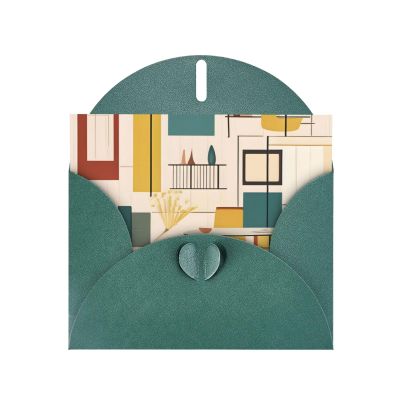 Mid-Century Modern Greeting Cards with Envelopes, 10 x 15 cm Blank Cards for All Occasions