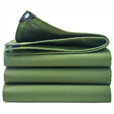 Heavy-Duty Waterproof Tarp, 2 x 12 m, Green, with Eyelets