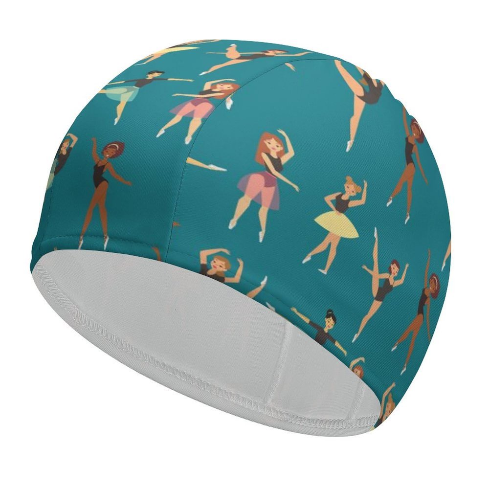 Dancing Ballerinas Swim Cap, Unisex, Waterproof, for Long and Short Hair