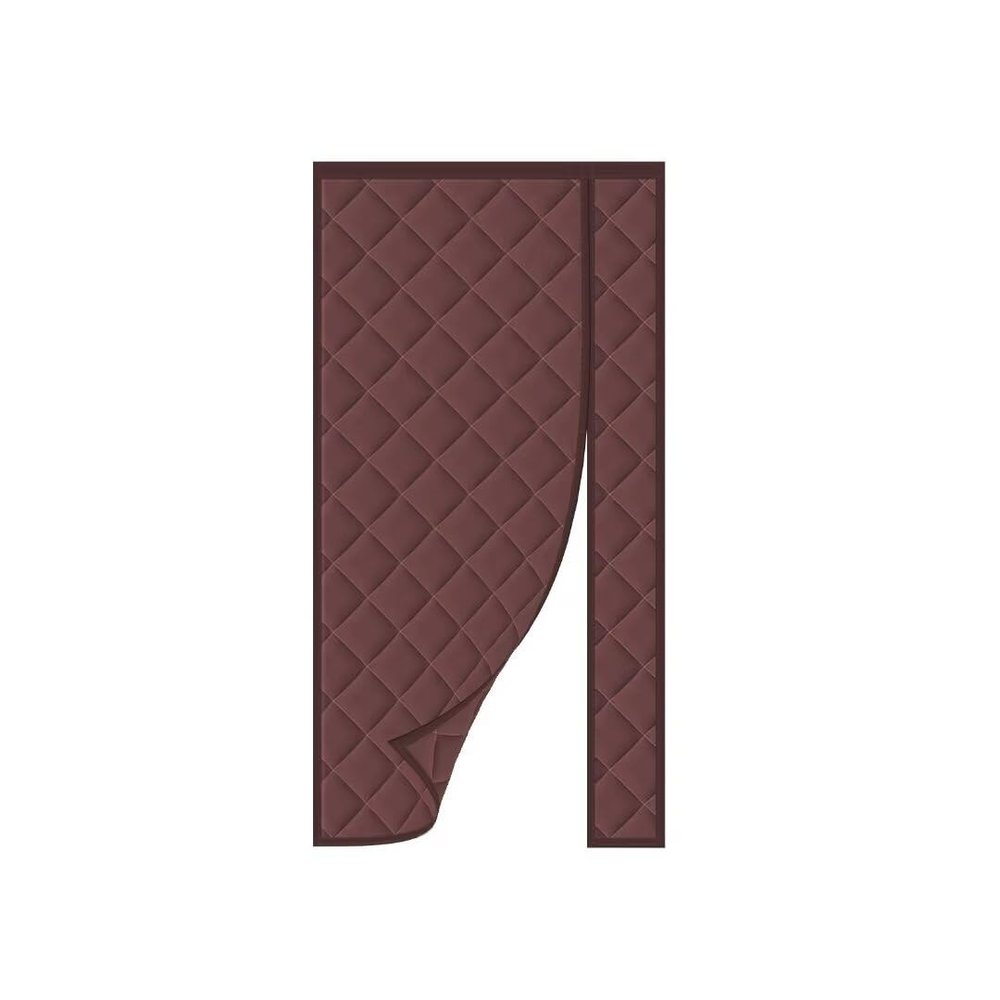 FIOVIP Magnetic Thermal Door Curtain, 135 x 190 cm, Canvas, Side Opening, Chestnut Brown
