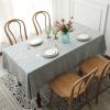 Blue Washable Polyester Tablecloth with Floral Embroidery, Square 140 x 140 cm view 2