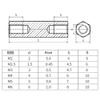 5-Piece Long Threaded Rod Coupling Hex Nuts M2–M12, 304 Stainless Steel Hex Standoffs (18 mm × M4) view 2
