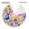 48-Inch Christmas Tree Skirt with Pom-Pom Trim and Mexican Otomi Animals view 3