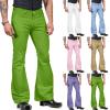 RUMAOZIA Men's 1970s Retro Hippie Flare Pants, Slim Fit, Breathable, Solid-Color Disco Costume Pants for Retro Theme Parties and Clubwear view 2