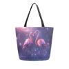 Mnsruu Flamingos Nebula Canvas Tote Bag, A2116, 34.5 x 13 x 40 cm view 1
