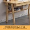 Solid Oak Desk with Drawer and Storage Shelf, Modern Small Home Office Desk for Bedroom, 78.9 cm, Natural Oak view 4