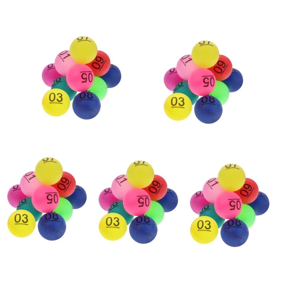 Toyvian 50 Numbered Lottery Balls, Reusable Seamless Game Balls for Parties, Raffles, and Games, Colorful Numbered Balls