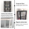 Corner Wine Cabinet with Glass Display Case for Dining or Living Room view 3