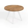Dekori LORA Round Extendable Dining Table with Wooden Legs, Loft/Scandinavian Style, 90–220 cm, Oak Wotan/White, 110/210 cm view 1