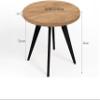 Dekori LORA Round Extendable Dining Table with Wooden Legs, Loft/Scandinavian Style, 90–220 cm, Oak Wotan/White, 110/210 cm view 4