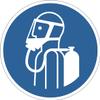 Mandatory Sign Stickers, 10 pcs. (M047: Use Ambient-Air-Independent Respiratory Protection, 25 mm) view 1