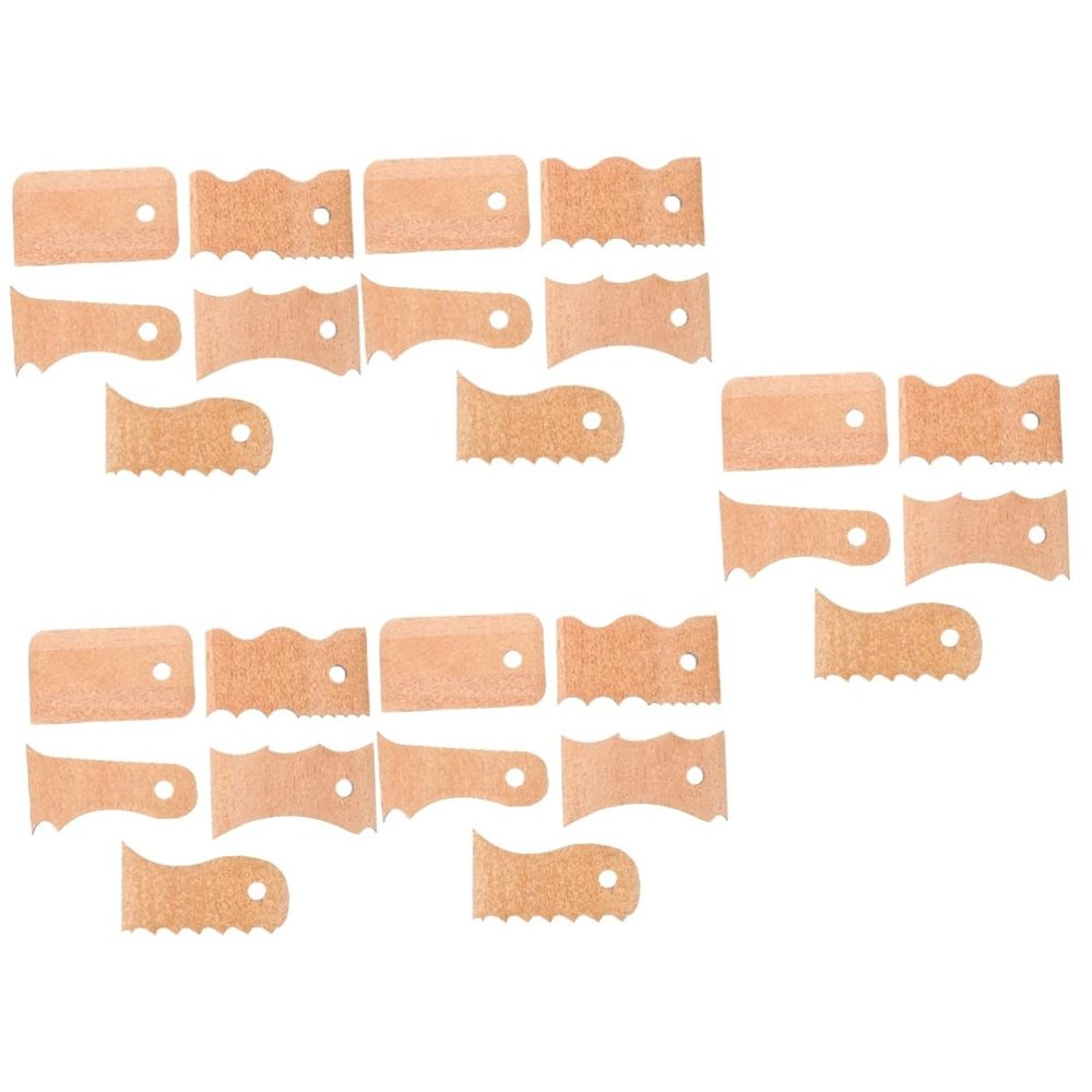 DIYEAH 25-Piece Pottery and Sculpting Tool Set, Beige Wood