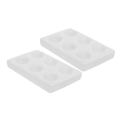 Ceramic Spot Plate with 6 Holes, 2 Pieces for Laboratory Testing