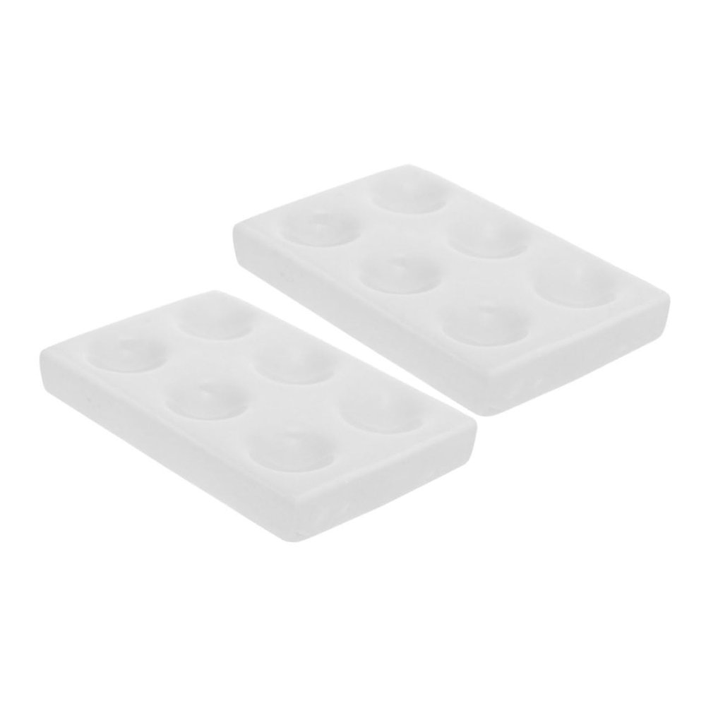 Ceramic Spot Plate with 6 Holes, 2 Pieces for Laboratory Testing