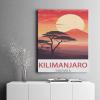 BEAYODKP DIY Paint by Numbers Kit, Kilimanjaro Tanzania Vintage Travel Poster, 40 x 50 cm view 3