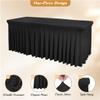 Odot Party Decor Rectangular Table Skirt for Baby Showers, Weddings, Banquets and Events, Washable and Reusable Table Decoration, 240 x 60 x 75 cm, Orange view 3