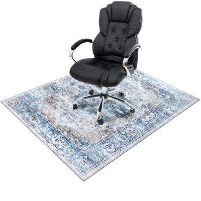 Homcomodar Chair Mat 90 x 120 cm for Hardwood Floors, Blue