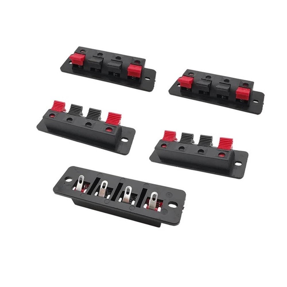 1/2/5-Piece WP4 4-Pin 4-Position Audio Speaker Terminal Spring-Loaded Push-In/Release Jack Wire Connector Square Aging Test Clip, IINKUEYK (One Size)