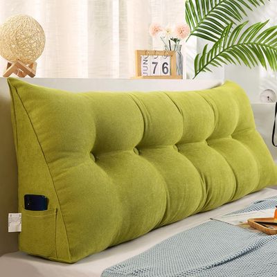 OBABO Backrest Pillow, Reading Pillow for Bed and Sofa, Wedge Cushion, Green, 180 × 50 × 20 cm