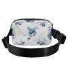 Women’s Men’s Teen Belt Bag, Blue-Green Flowers Farmhouse, One Size view 2