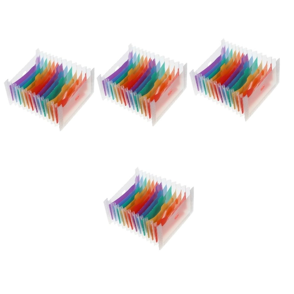 4-Piece Accordion File Organizer Folder, Multi-Compartment PVC Document Holder, SEWACC