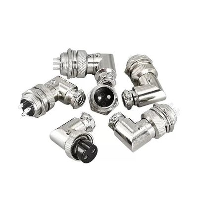 IINKUEYK GX16 Right-Angle Aviation Plug Socket, 2–9 Pin Options, 7-Pin/10 Sets