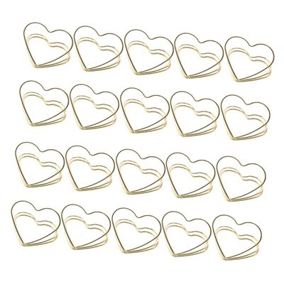 Lurrose 60-Piece Metal Double-Layer Heart-Shaped Memo Clips