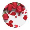 AUBKFELD Red Rose Petal Printed Round Tablecloth with Elastic Edge, S (48 in Diameter) view 1