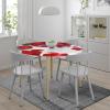 AUBKFELD Red Rose Petal Printed Round Tablecloth with Elastic Edge, S (48 in Diameter) view 3