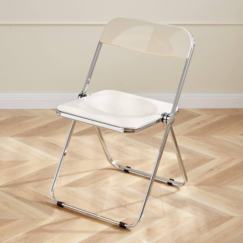 CAFIEDR Plastic Folding Chair, Portable Clear Acrylic Chair for Adults