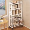 RCJCQSR 5-Tier Rolling Bookshelf, Mobile Storage Cart view 1