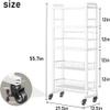 RCJCQSR 5-Tier Rolling Bookshelf, Mobile Storage Cart view 2